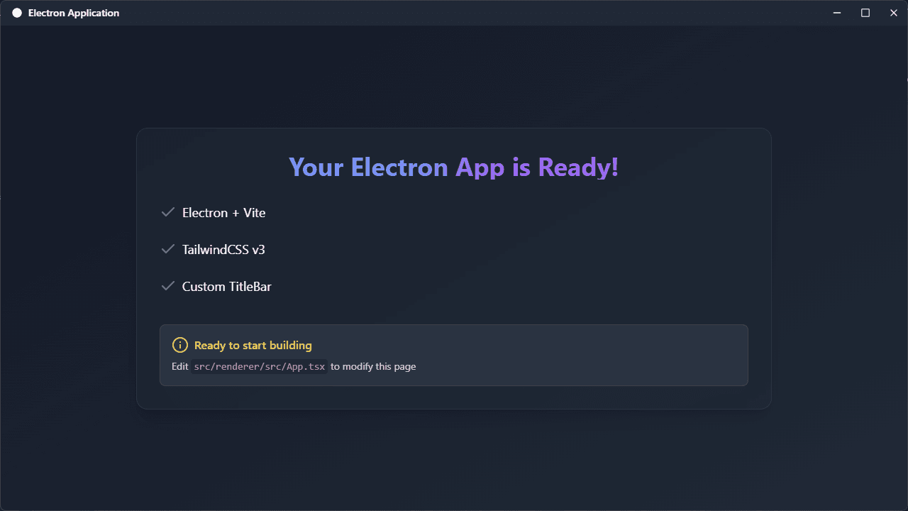 ELECTRON + VITE BOILERPLATE